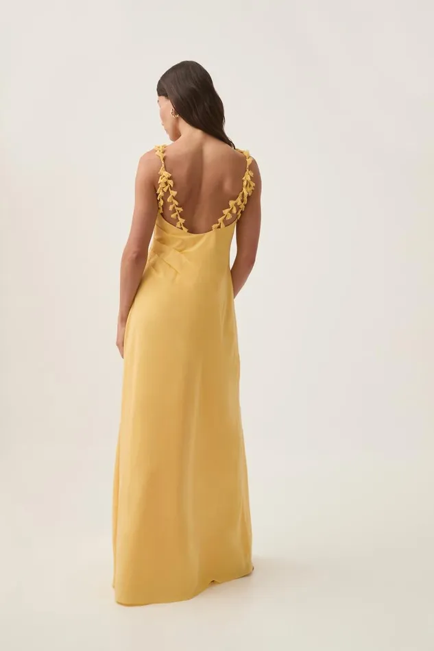 Aje Dresses Soulful Pom Pom Midi Dress Soft Yellow 8211 Women Aje Dresses Soulful Pom Pom Midi Dress Soft Yellow 8211 Women
