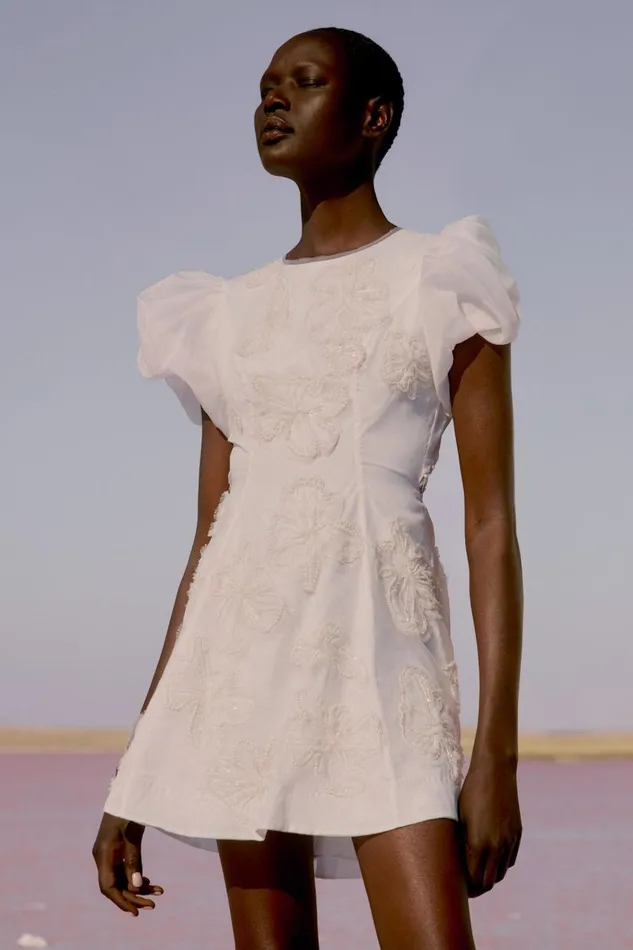 Aje Dresses Vera Beaded Flower Mini Dress Ivory 8211 Women Aje Dresses Vera Beaded Flower Mini Dress Ivory 8211 Women