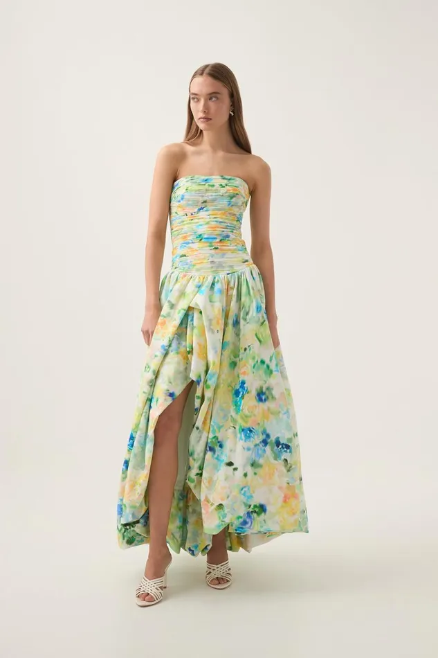 Aje Dresses Violette Bubble Hem Maxi Dress Floral Haze 8211 Women