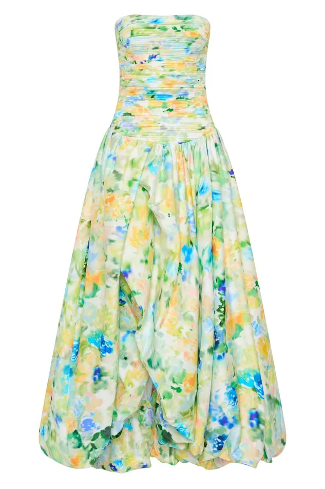 Aje Dresses Violette Bubble Hem Maxi Dress Floral Haze 8211 Women Aje Dresses Violette Bubble Hem Maxi Dress Floral Haze 8211 Women