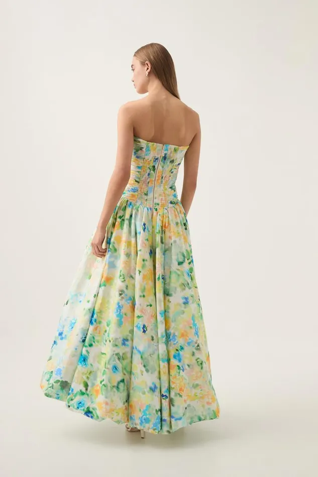 Aje Dresses Violette Bubble Hem Maxi Dress Floral Haze 8211 Women Aje Dresses Violette Bubble Hem Maxi Dress Floral Haze 8211 Women