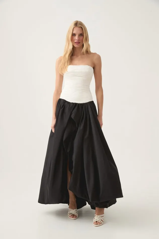 Aje Dresses Violette Bubble Hem Maxi Dress Ivoryblack 8211 Women Aje Dresses Violette Bubble Hem Maxi Dress Ivoryblack 8211 Women