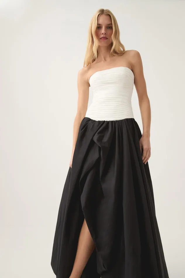 Aje Dresses Violette Bubble Hem Maxi Dress Ivoryblack 8211 Women Aje Dresses Violette Bubble Hem Maxi Dress Ivoryblack 8211 Women