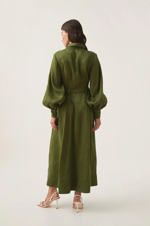 Aje Hats and Scarves Enchanter Scarf Midi Dress Fern Green 8211 Women Aje Hats and Scarves Enchanter Scarf Midi Dress Fern Green 8211 Women