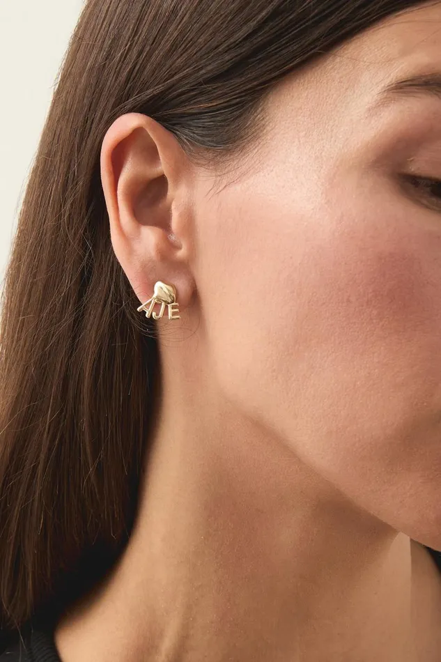 Aje Jewelry Aella Logo Stud Gold 8211 Women