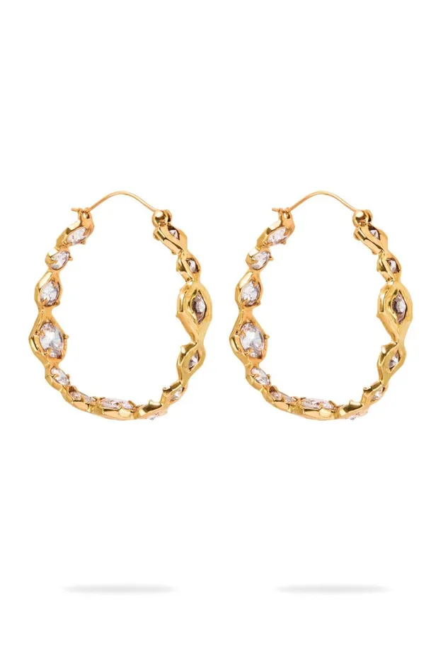 Aje Jewelry Ascent Sculptural Jewel Hoop Gold 8211 Women