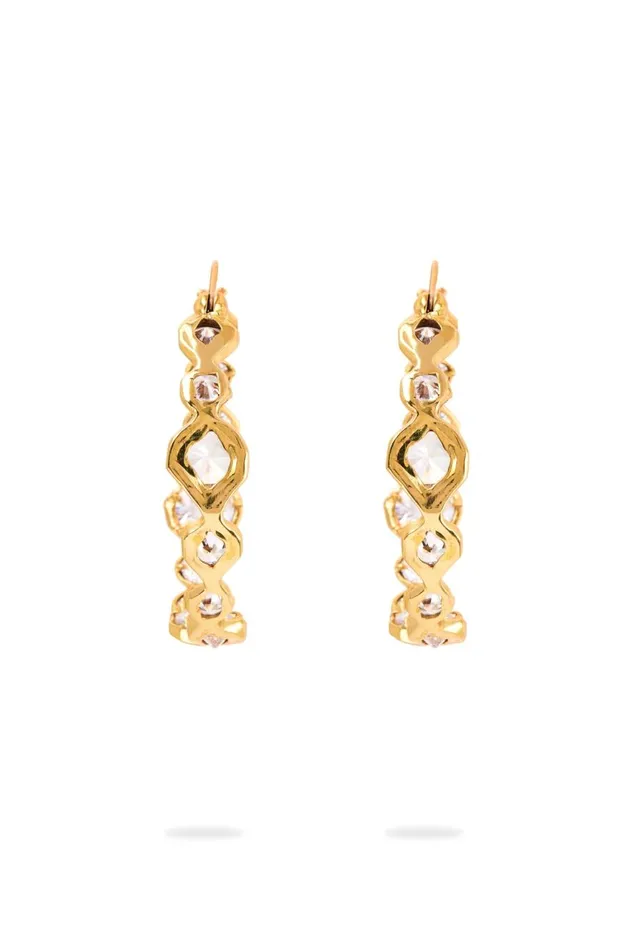 Aje Jewelry Ascent Sculptural Jewel Hoop Gold 8211 Women Aje Jewelry Ascent Sculptural Jewel Hoop Gold 8211 Women