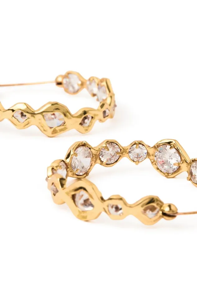 Aje Jewelry Ascent Sculptural Jewel Hoop Gold 8211 Women Aje Jewelry Ascent Sculptural Jewel Hoop Gold 8211 Women
