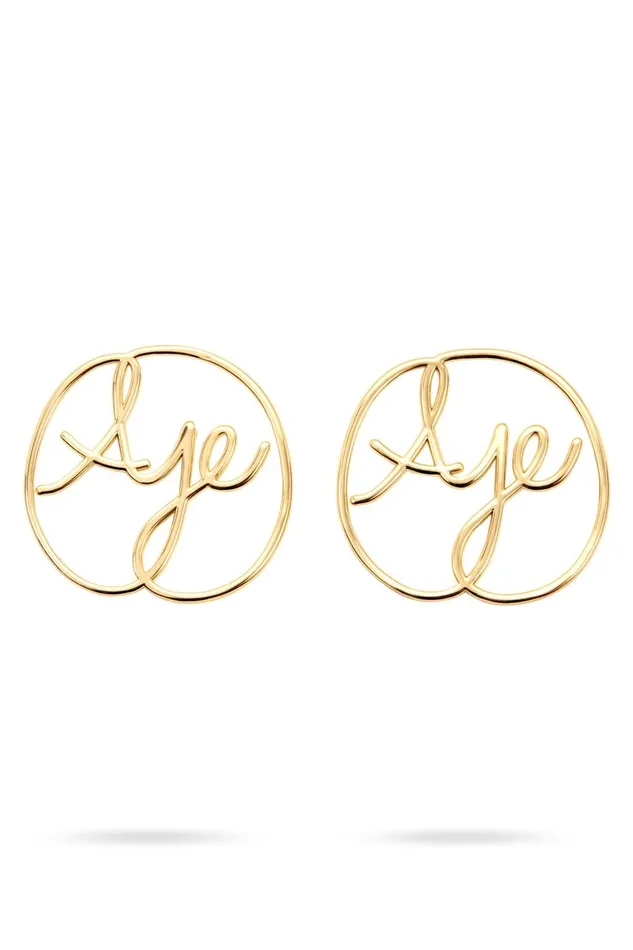 Aje Jewelry Curvature Logo Stud Gold 8211 Women