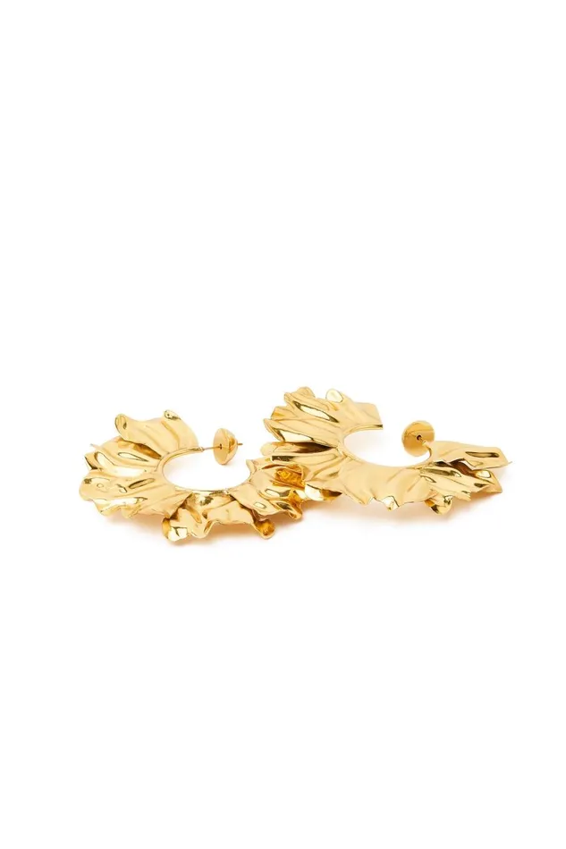 Aje Jewelry Rhea Floral Hoop Gold 8211 Women Aje Jewelry Rhea Floral Hoop Gold 8211 Women