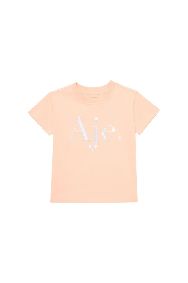 Aje Kids Mae Kids Embroidered Logo Tee Light Apricot 8211 Women