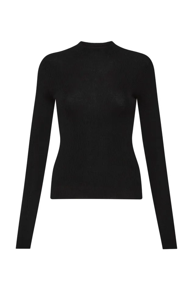 Aje Knitwear and Jumpers Carolina Rib Knit Top Black 8211 Women