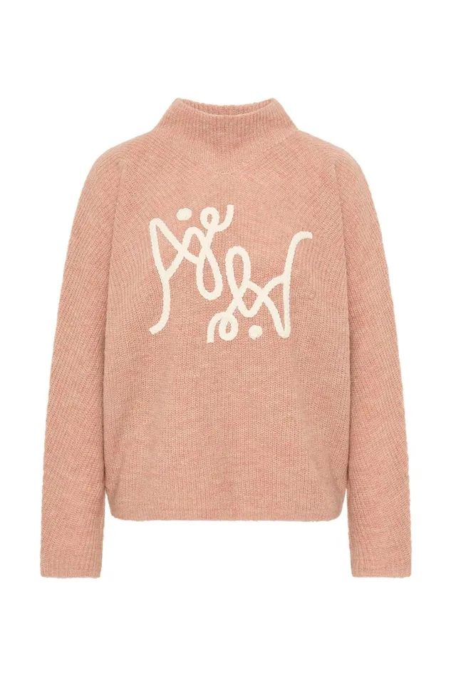 Aje Knitwear and Jumpers Emulate Logo Knit Blush Marleivory Logo 8211 Women