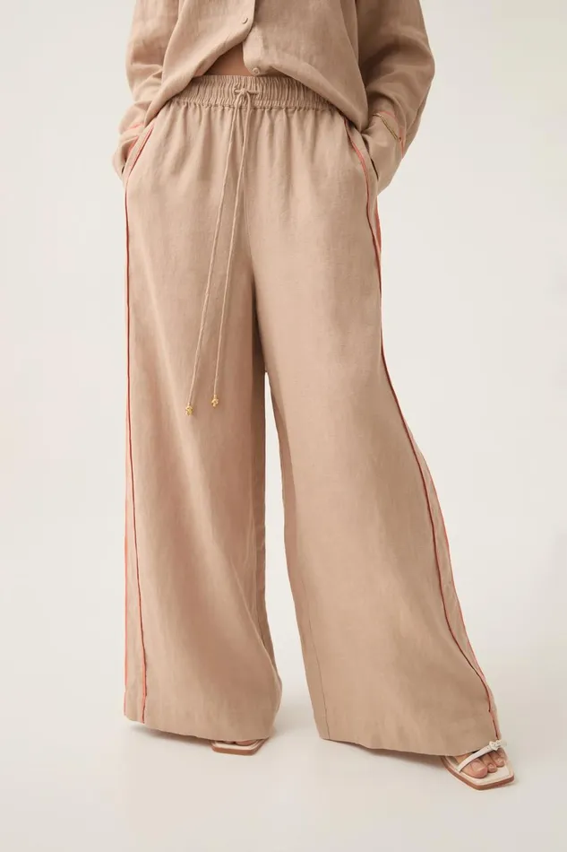 Aje Matching Sets Drawn Washed Linen Pant Warm Taupe 8211 Women