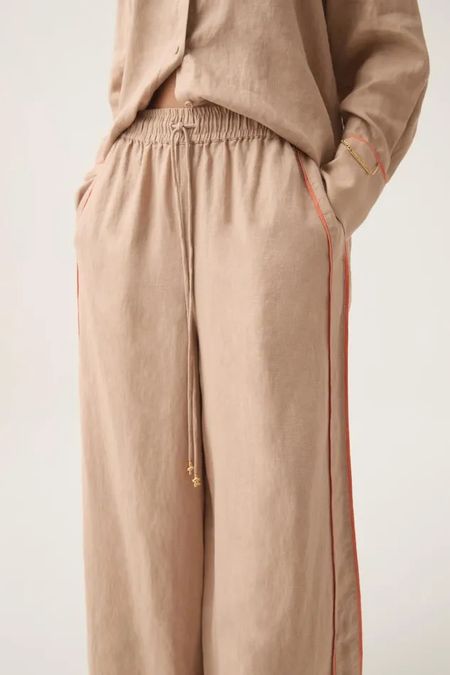Aje Matching Sets Drawn Washed Linen Pant Warm Taupe 8211 Women