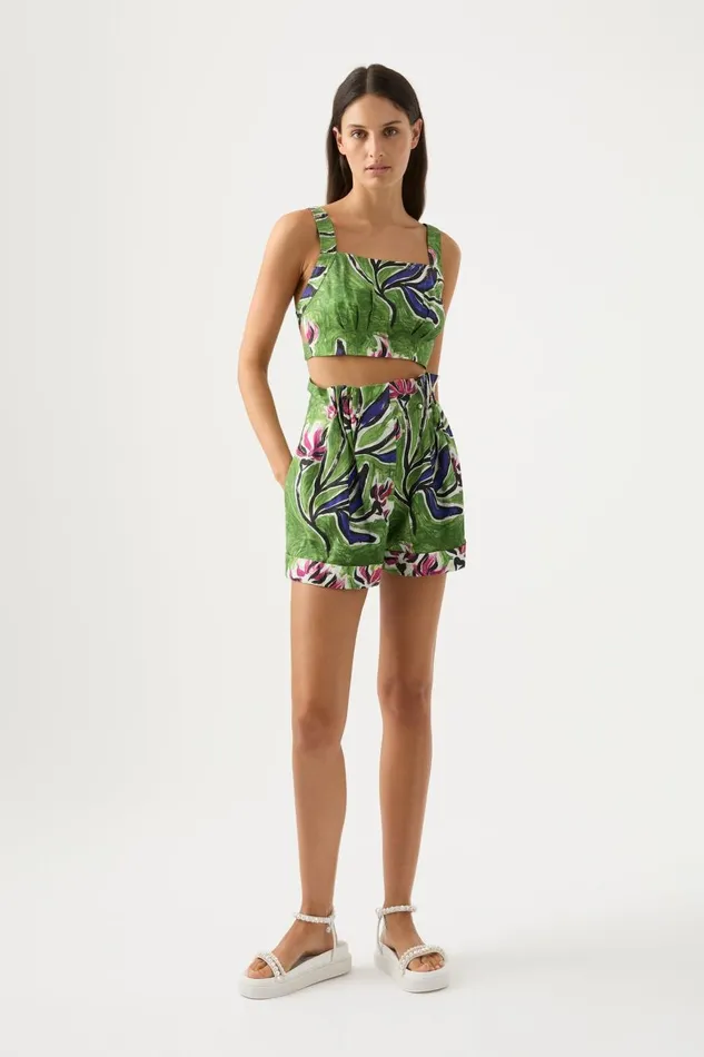 Aje Matching Sets Eden Tie Back Top Native Gumnut Floral 8211 Women