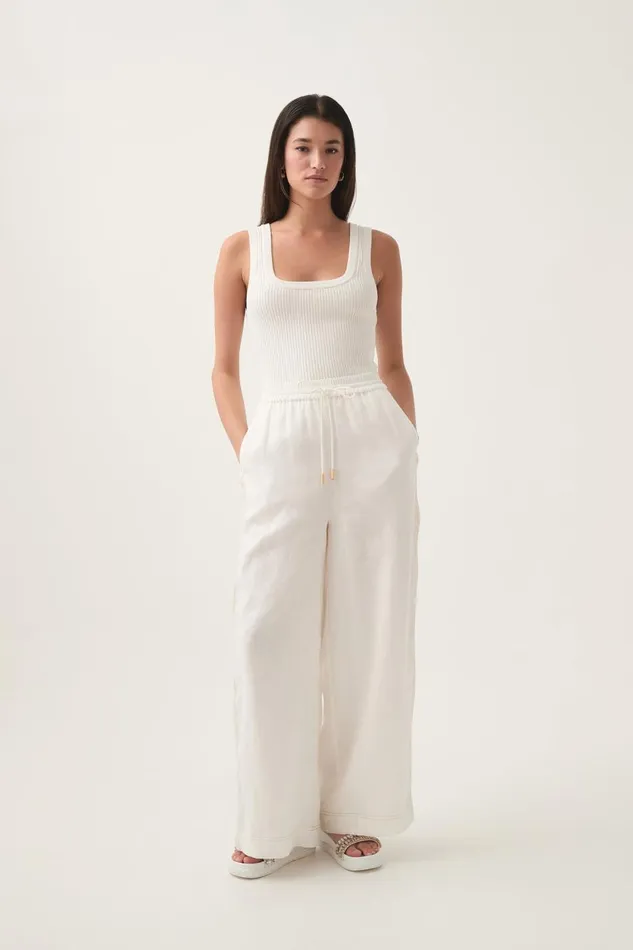 Aje Matching Sets Imogen Logo Linen Pant Ivory 8211 Women