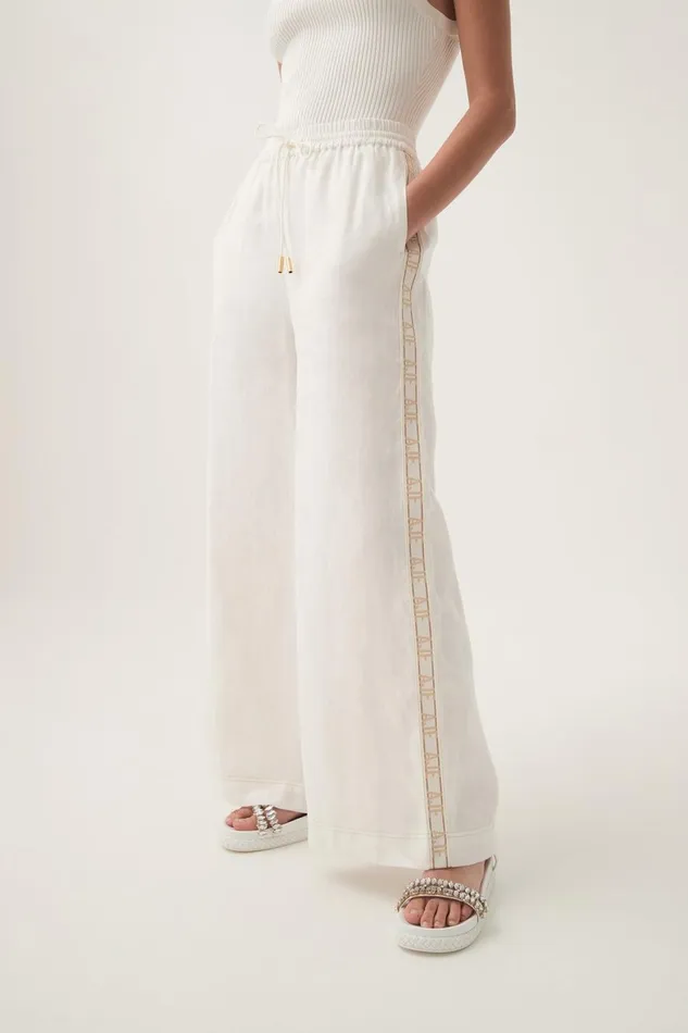 Aje Matching Sets Imogen Logo Linen Pant Ivory 8211 Women