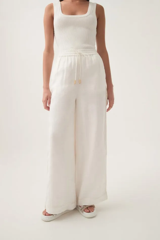 Aje Matching Sets Imogen Logo Linen Pant Ivory 8211 Women