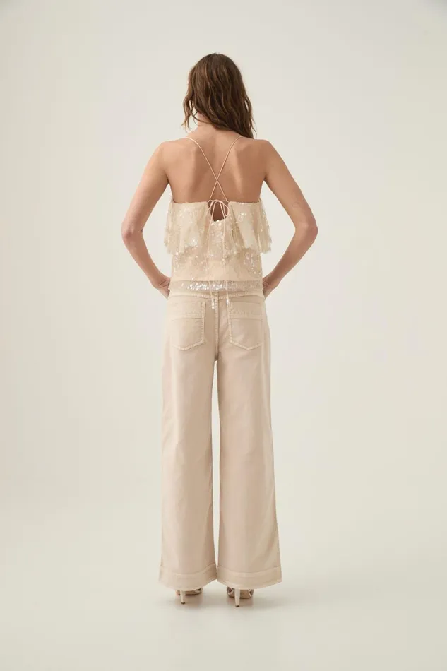 Aje Matching Sets Iridescence Crop Top Moondust 8211 Women Aje Matching Sets Iridescence Crop Top Moondust 8211 Women