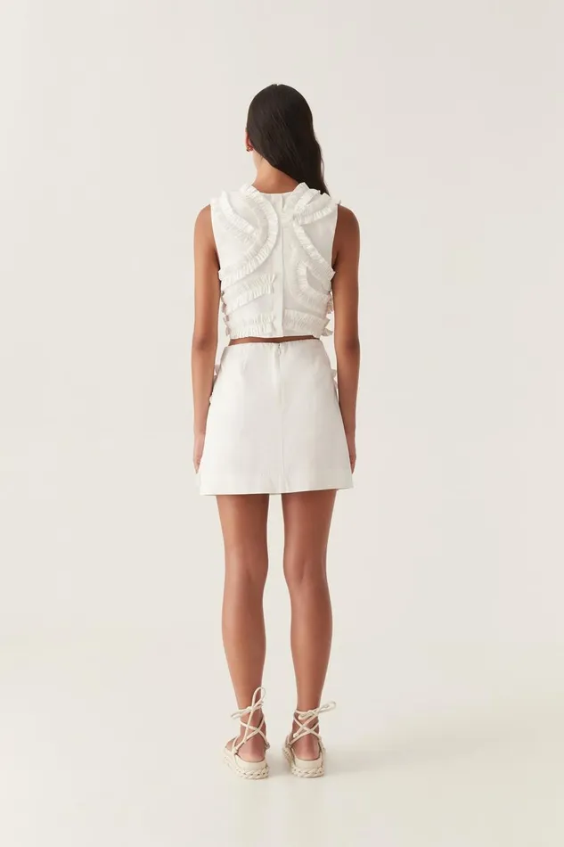 Aje Matching Sets Kendra Frill Mini Skirt Ivory 8211 Women
