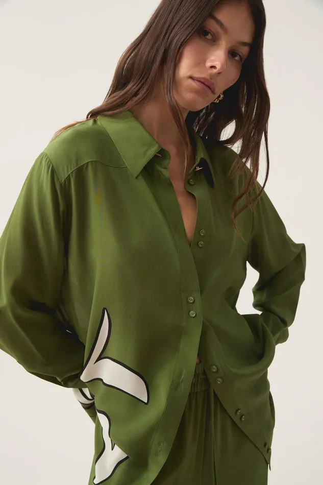 Aje Matching Sets Planetary Silk Oversized Shirt Abstract Fern 8211 Women Aje Matching Sets Planetary Silk Oversized Shirt Abstract Fern 8211 Women