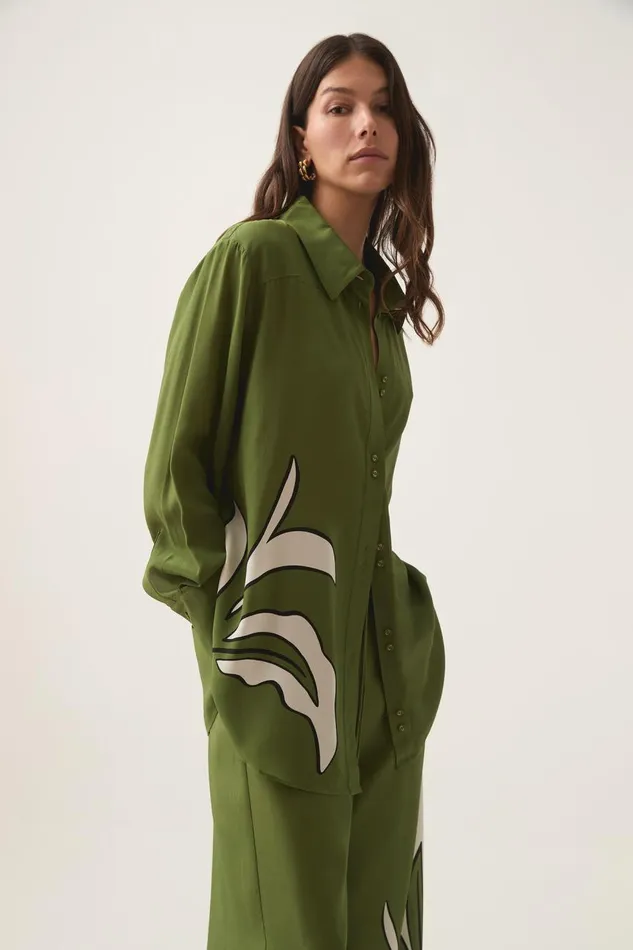 Aje Matching Sets Planetary Silk Oversized Shirt Abstract Fern 8211 Women Aje Matching Sets Planetary Silk Oversized Shirt Abstract Fern 8211 Women