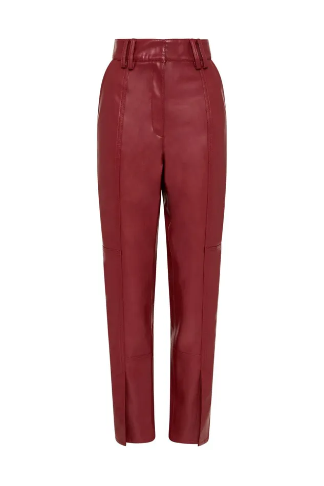 Aje Matching Sets River Vegan Leather Pant Mahogany Red 8211 Women