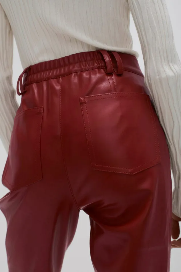 Aje Matching Sets River Vegan Leather Pant Mahogany Red 8211 Women