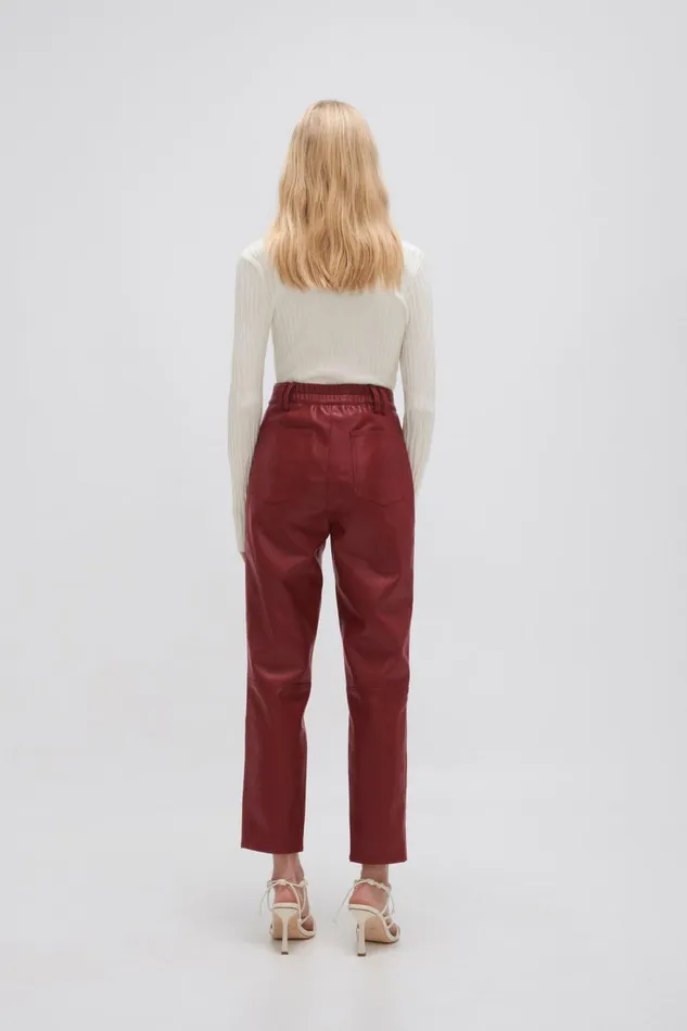 Aje Matching Sets River Vegan Leather Pant Mahogany Red 8211 Women