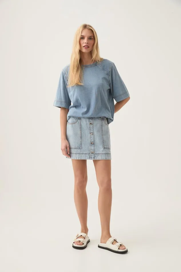 Aje Matching Sets Surreal Denim Overdye Tee Classic Wash 8211 Women
