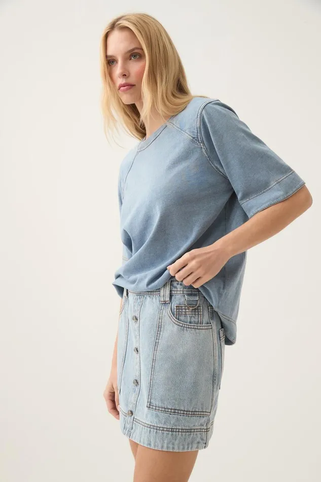 Aje Matching Sets Surreal Denim Overdye Tee Classic Wash 8211 Women