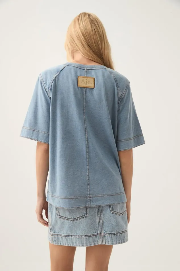 Aje Matching Sets Surreal Denim Overdye Tee Classic Wash 8211 Women