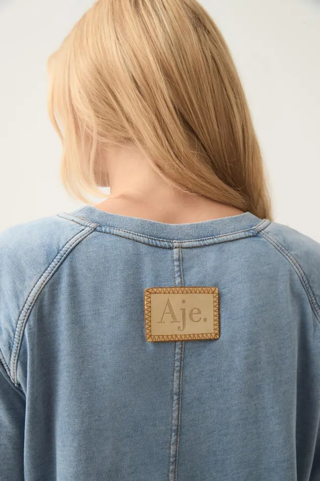 Aje Matching Sets Surreal Denim Overdye Tee Classic Wash 8211 Women