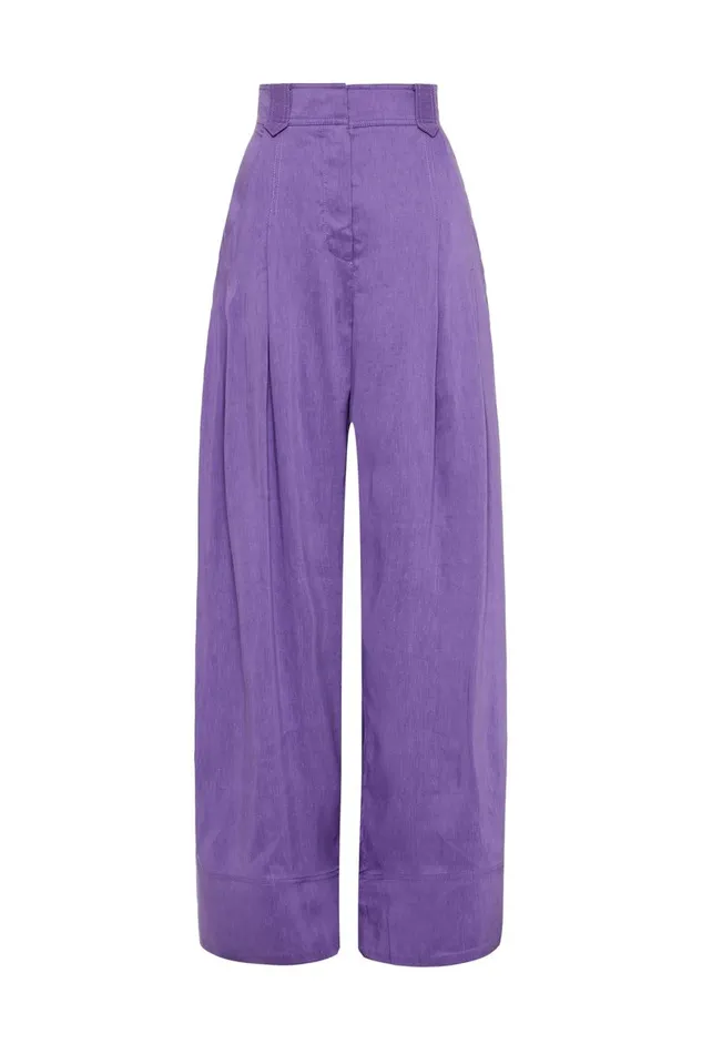 Aje Pants Equinox Pleated Wide Leg Pant Deep Violet 8211 Women