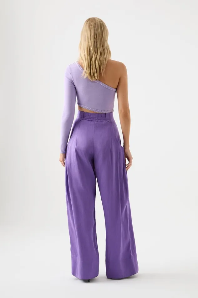 Aje Pants Equinox Pleated Wide Leg Pant Deep Violet 8211 Women
