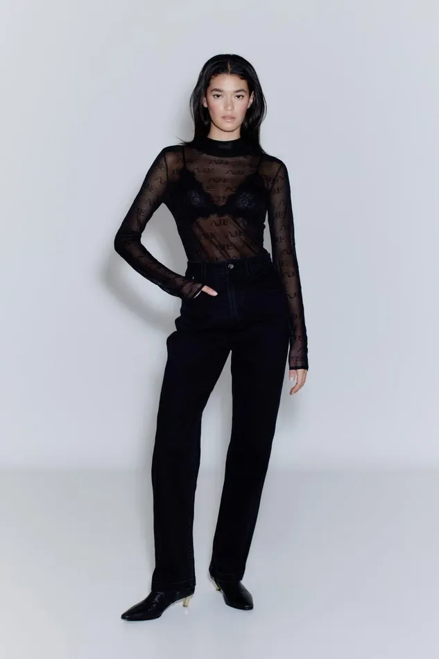 Aje Pants Maya Straight Leg Jeans Black 8211 Women