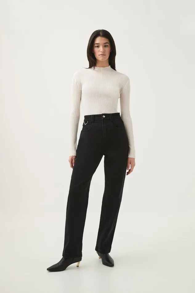 Aje Pants Maya Straight Leg Jeans Black 8211 Women