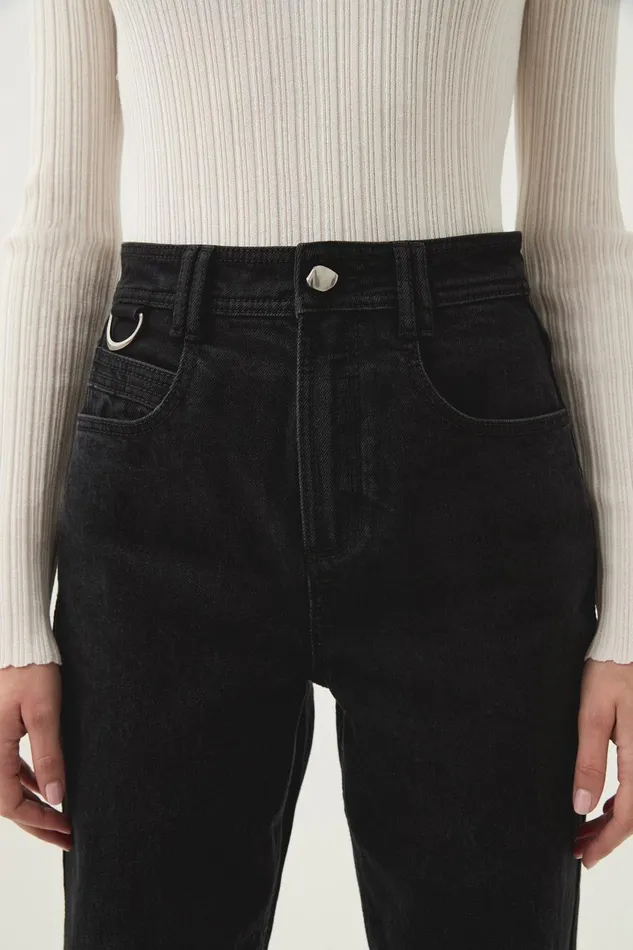 Aje Pants Maya Straight Leg Jeans Black 8211 Women