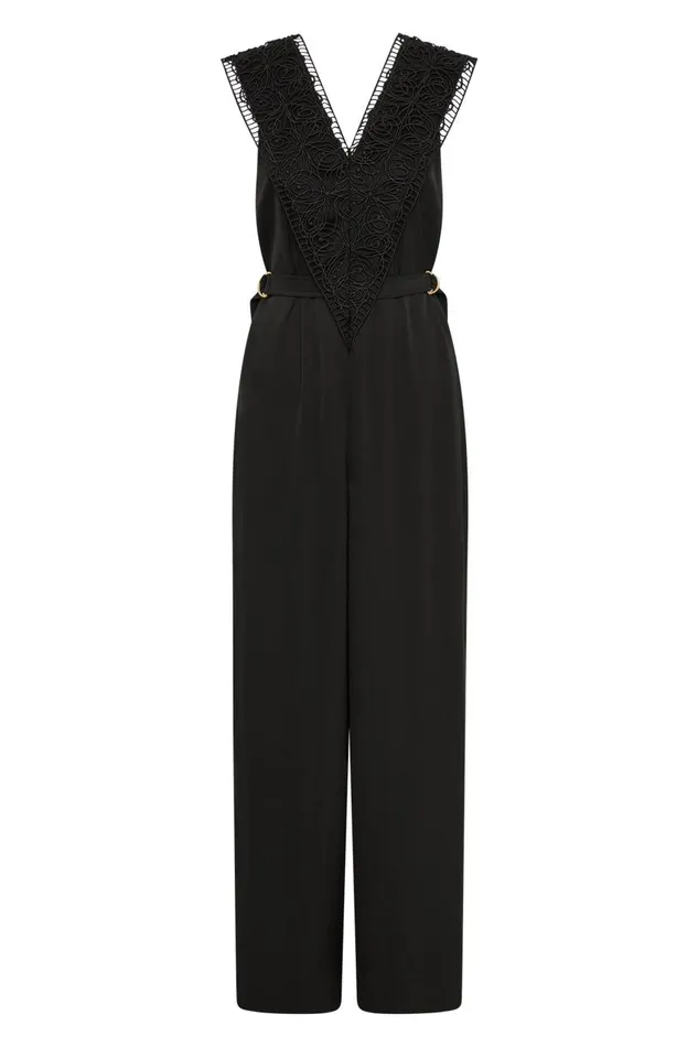 Aje Playsuits and Jumpsuits Spirit Belted Jumpsuit Black 8211 Women