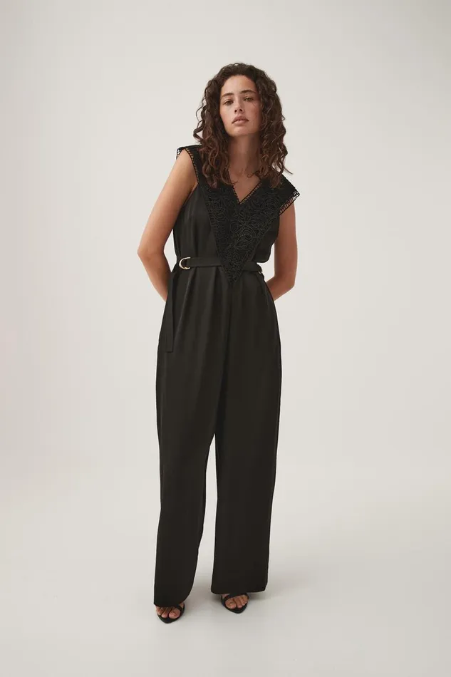 Aje Playsuits and Jumpsuits Spirit Belted Jumpsuit Black 8211 Women