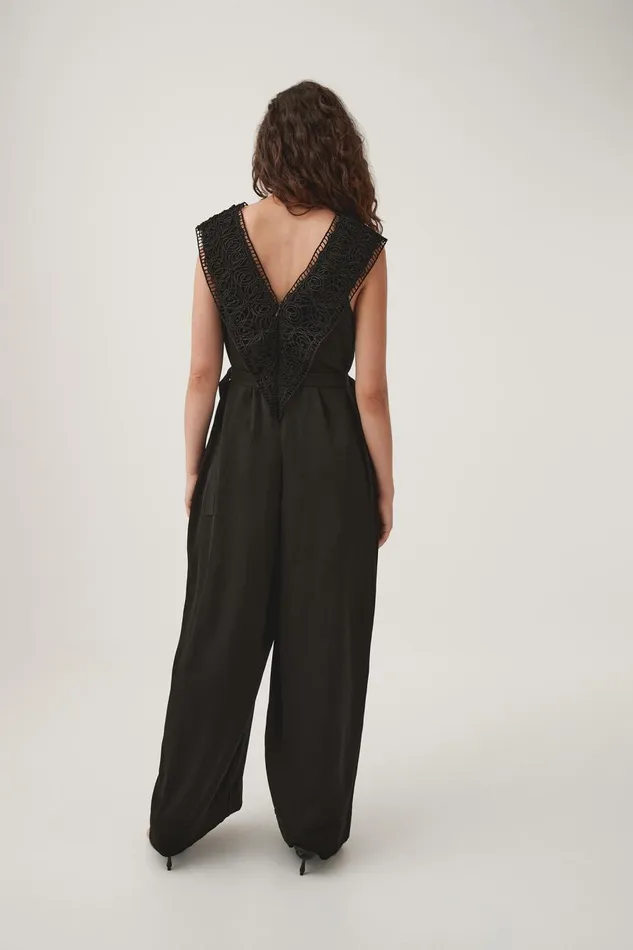 Aje Playsuits and Jumpsuits Spirit Belted Jumpsuit Black 8211 Women