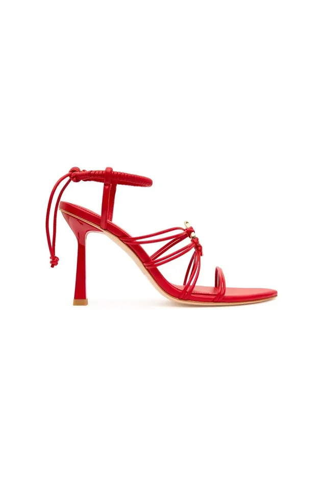 Aje Shoes Mirage Leather Strappy Heel Scarlet Red 8211 Women