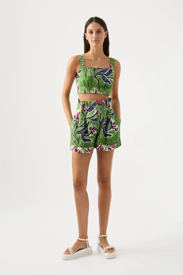 Aje Shorts Eden Paper Bag Short Native Gumnut Floral 8211 Women