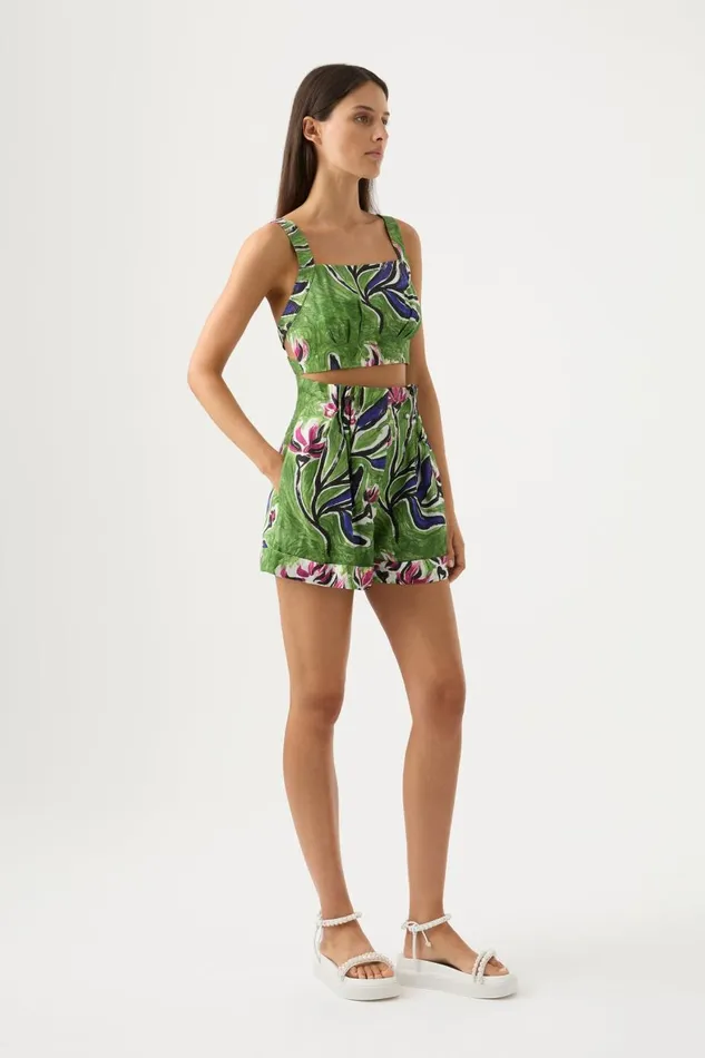 Aje Shorts Eden Paper Bag Short Native Gumnut Floral 8211 Women