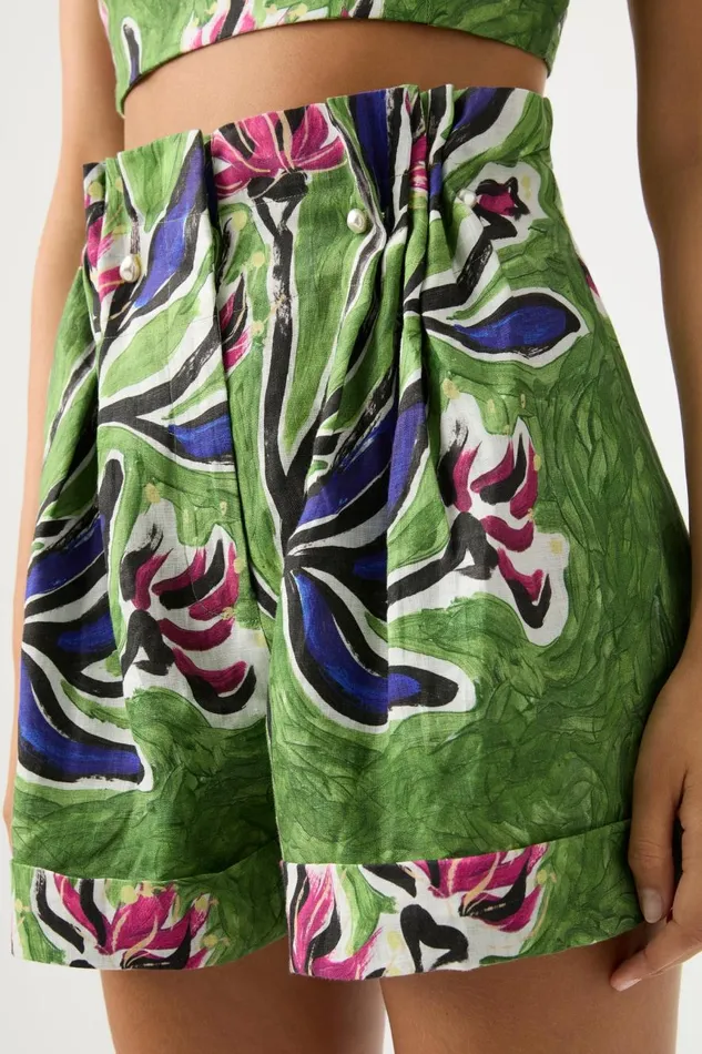 Aje Shorts Eden Paper Bag Short Native Gumnut Floral 8211 Women