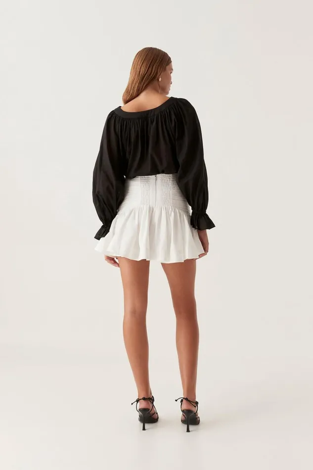 Aje Skirts Carrie Ruched Mini Skirt Ivory 8211 Women