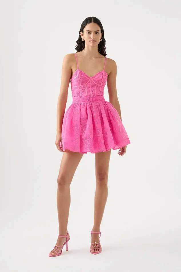 Aje Skirts Evangeline Cornelli Mini Skirt Protea Pink 8211 Women