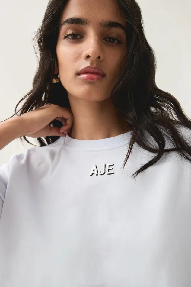 Aje Tees Beam Embroidered Logo Tee Soft Sky 8211 Women