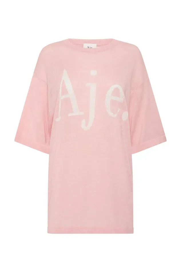 Aje Tees Elvira Oversized Linen Tee Blush Pink 8211 Women